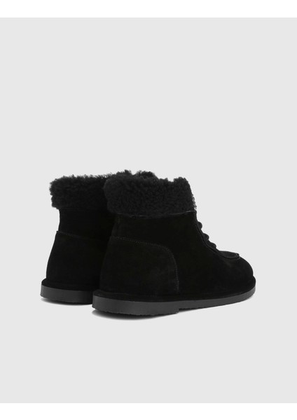 Juno Hakiki Süet Deri Peluş Siyah Kadın Bot fırsatları