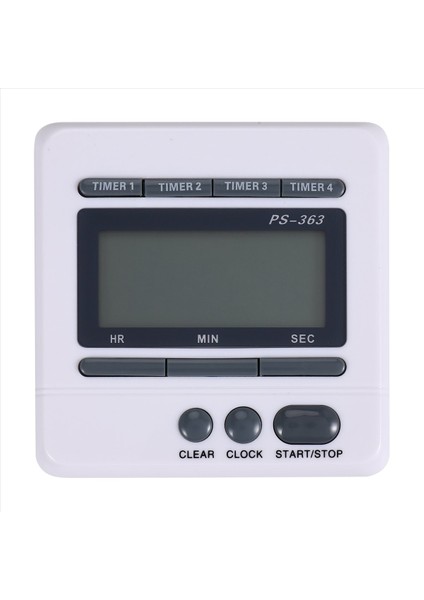 Dijital Geri Sayım Zamanlayıcısı 4 Kanallı Yukarı Aşağı Sayım Mutfak Pişirme Zamanlayıcısı Saat (Yurt Dışından)