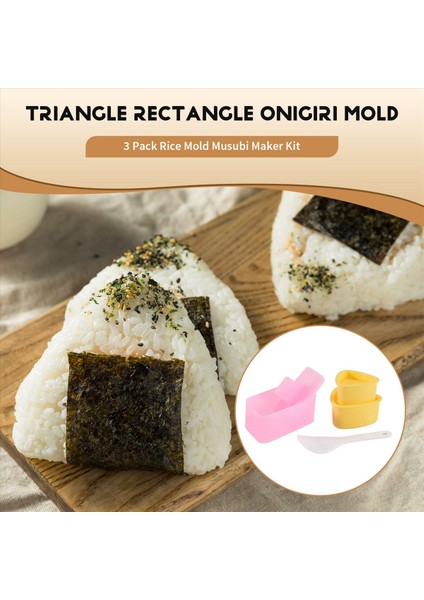 Onigiri Kalıbı, 3'lü Musubi Pirinç Kalıbı Yapım Seti, Yapım Presi, Klasik Üçgen Pirinç Topu Yapımcısı Suşi Kalıbı (Yurt Dışından) fırsatları