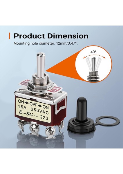 5 Adet Anlık Geçiş Anahtarı 12V Dc 3 Pozisyon 30A Dpdt (On) -Off- (Açık) 6 Pinli Araba Geçiş Anahtarı Araba Teknesi Için Kapak ile (Yurt Dışından) fiyatları