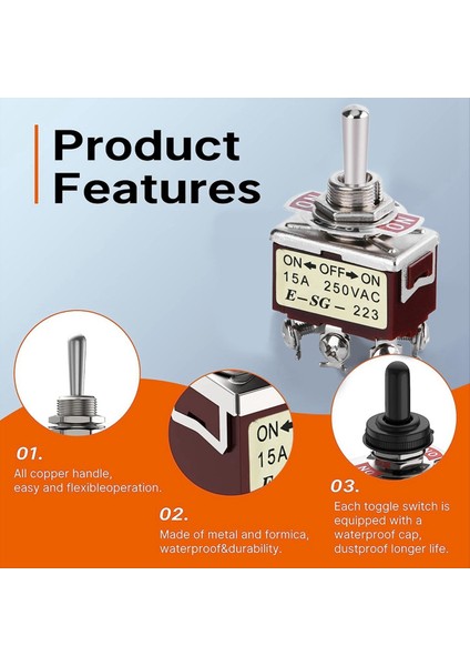 5 Adet Anlık Geçiş Anahtarı 12V Dc 3 Pozisyon 30A Dpdt (On) -Off- (Açık) 6 Pinli Araba Geçiş Anahtarı Araba Teknesi Için Kapak ile (Yurt Dışından) indirimleri