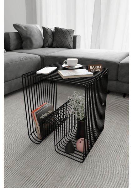 Modern Metal Tel Orta Sehpa Yan Sehpa – Orta Sehpa ve Dekoratif Salon Masası