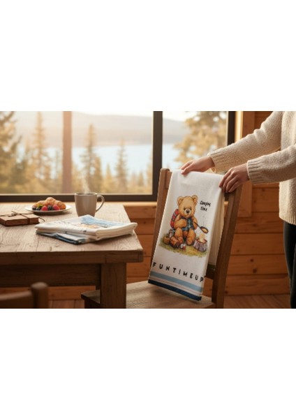 3'lü Mutfak Havlusu 100% Pamuk 50×70 cm Hediyelik Ayıcık Baskılı fırsatları