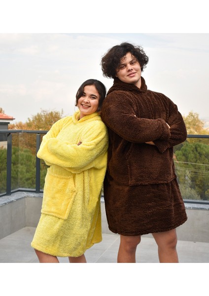 Kapüşonlu Peluş Giyilebilir Battaniye – Ultra Yumuşak Oversize fiyatları