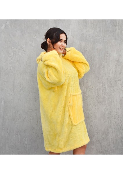 Kapüşonlu Peluş Giyilebilir Battaniye – Ultra Yumuşak Oversize fırsatları