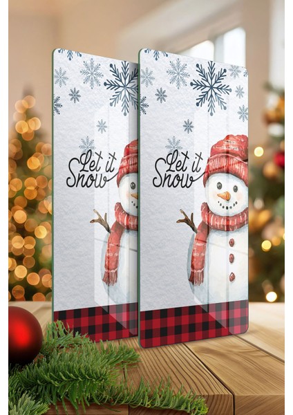 Cam Sunum Servis Tabağı 3'lü Yuvarlak Set Christmas Winter Yılbaşı Desenli modelleri