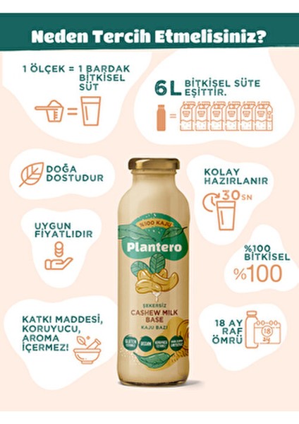 Kaju Sütü Konsantre 250gr %100 Vegan, Doğal ve Şekersiz Cam Ambalajda