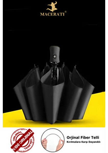 Tam Otomatik Erkek Şemsiye MCR053 Kauçuk Saplı 190T Pongee Kumaş ile Kullanım Kolaylığı fırsatları