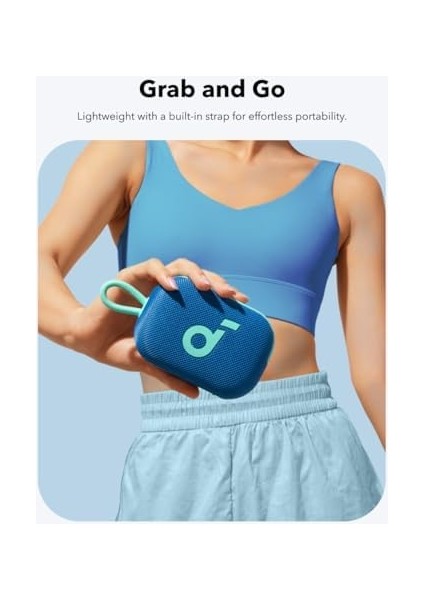 , Select 4 Go, 20 Saat Ultra Oynatma Süresi, 5W Güçlü Ses, IP67 Tam Koruma ve Yüzerlik, Hafiflik ve Kayış Tasarım, Her Yere Taşıması, Kablosuz Eşleştirme (Tws), Mavi modelleri