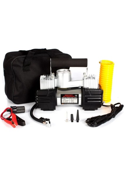 Araç lastik hava kompresör metal çift silindir büyük çantalı niken