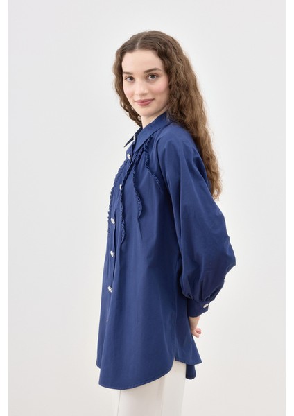 Taşlı Düğme Detaylı Gömlek Tunik 2844 Lacivert fiyatları