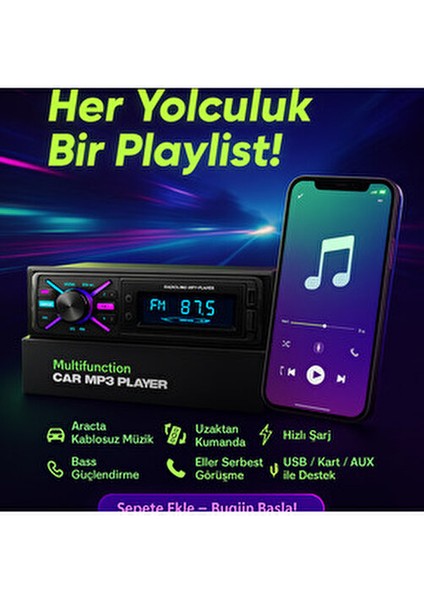 920S 2025 Multifunction 2xUSB Oto Teyp Bluetooth Çok Renkli SD Aux Yüksek Ses Kalitesi