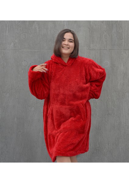Kapüşonlu Peluş Giyilebilir Battaniye – Ultra Yumuşak Oversize modelleri