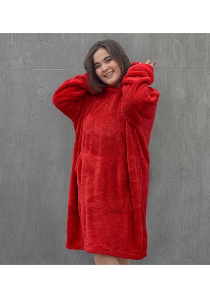 Kapüşonlu Peluş Giyilebilir Battaniye – Ultra Yumuşak Oversize fırsatları