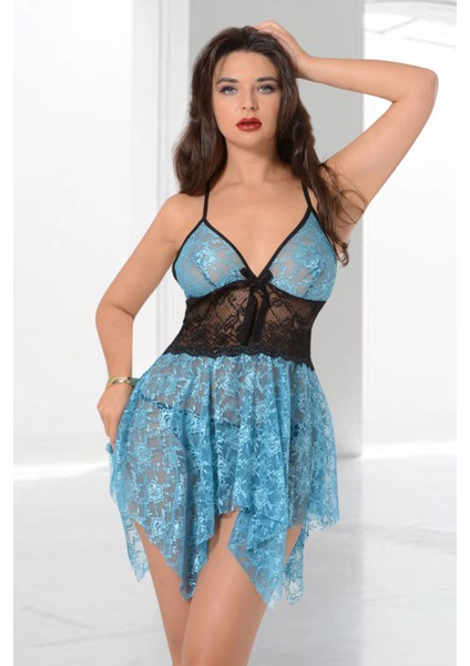 Turkuaz Dantel Gecelik - 663 fiyatları