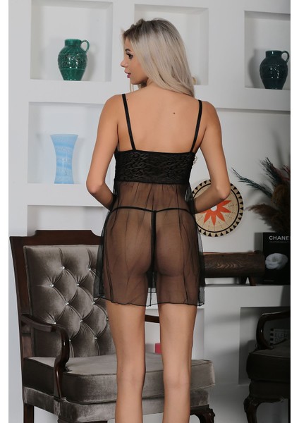 Siyah Şifon Gecelik - 658 fırsatları