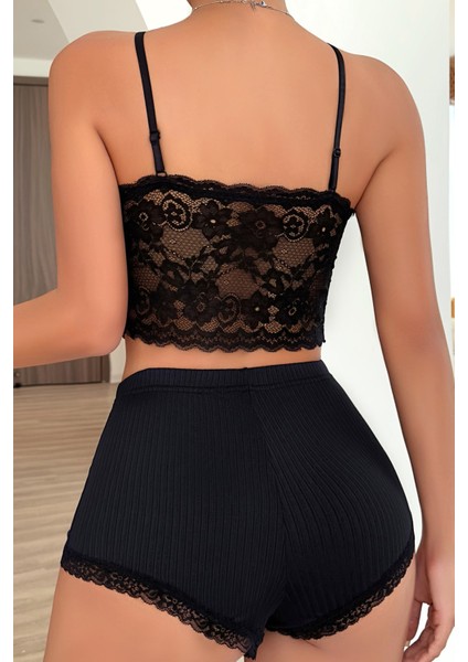 Kadın Kaşkorse Şortlu Dantelli Gecelik Takımı fiyatları