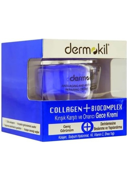 Dermokil Collagen + Biocomplex Yaşlanma Belirtilerine Karşıtı Gece Bakım Kremi (50 Ml)