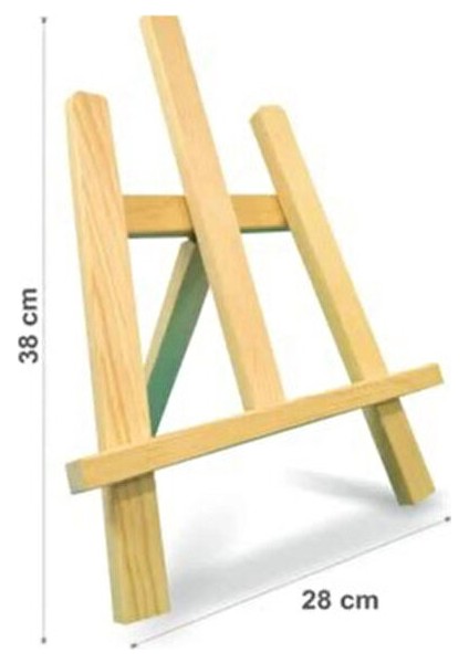 Ahşap Mini Masaüstü Şövale 28x38 cm Üç Ayaklı El Yapımı Renk Seçenekli