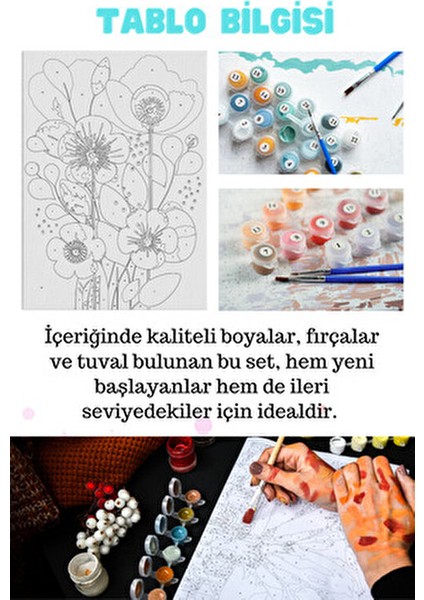 Hobi Sanat Sayılarla Boyama Tuval Seti Fırça Boya Dahil (Çıtalı) 40X50 cm - İnsanlar