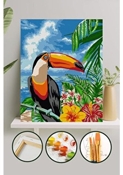 Camdaki Vazo 40X50 cm Tuval Seti Fırça Boya Dahil Çıtaya Gerili indirimleri