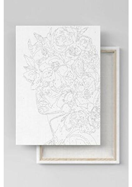 Camdaki Vazo 40X50 cm Tuval Seti Fırça Boya Dahil Çıtaya Gerili