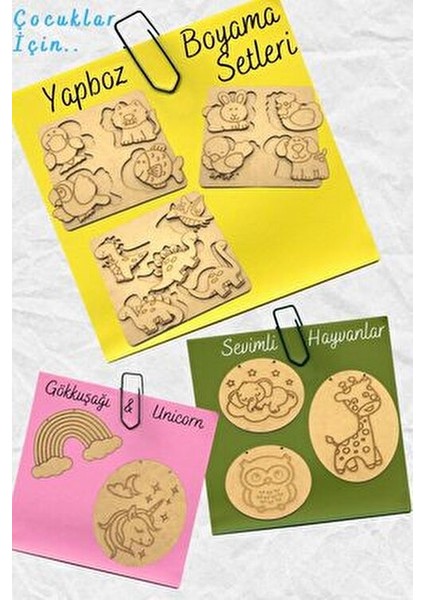 Inside Küçük Prens Ahşap Boyama Tuval Seti 20 cm Hediye Hobi Kiti Canlı Renkler ile Eğlenceli