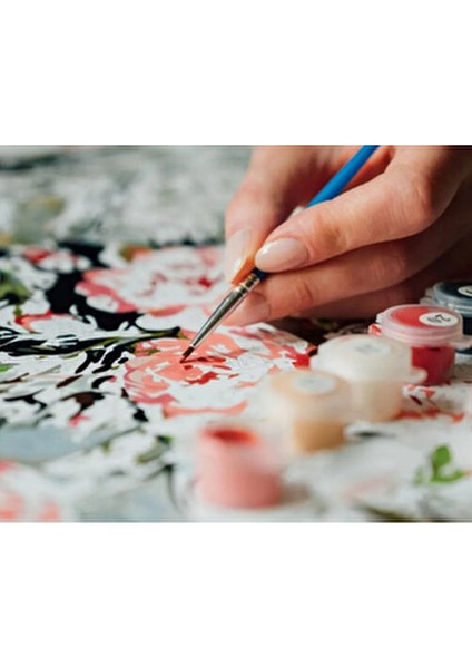 Hobi Sanat Sayılarla Boyama Tuval Seti Kedi ve Sonbahar 40X50 cm Çıtalı Fırça ve Boya Dahil