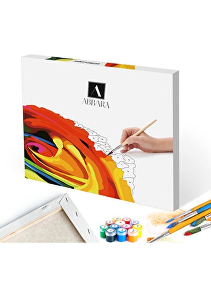 Hobi Sanat Sayılarla Boyama Tuval Seti Kedi ve Sonbahar 40X50 cm Çıtalı Fırça ve Boya Dahil