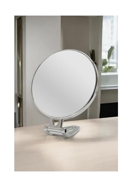 Efe Mark Beauty Serisi 3x Büyüteçli Çift Taraflı Ayarlanabilir Eğimli Masa Üstü Makyaj Aynası 16X16 cm Yuvarlak modelleri