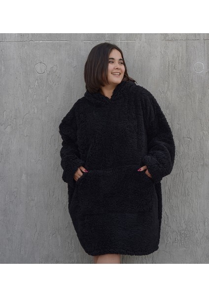 Giyilebilir Battaniye – Kapüşonlu Oversize Peluş Rahatlık fırsatları
