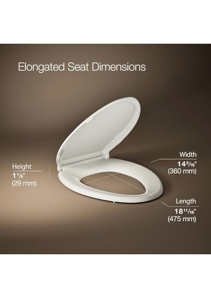 4636-RL-96 Cachet Readylatch Sessiz Kapat Uzatılmış Klozet Oturağı, Yumuşak Kapanan Klozet Koltuğu, Uzun Tuvaletler Için Klozet Koltukları, Bisküvi modelleri