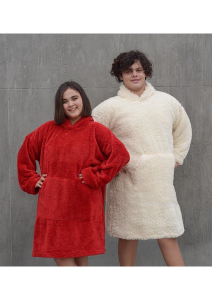 Giyilebilir Battaniye – Kapüşonlu Oversize Peluş Rahatlık fiyatları