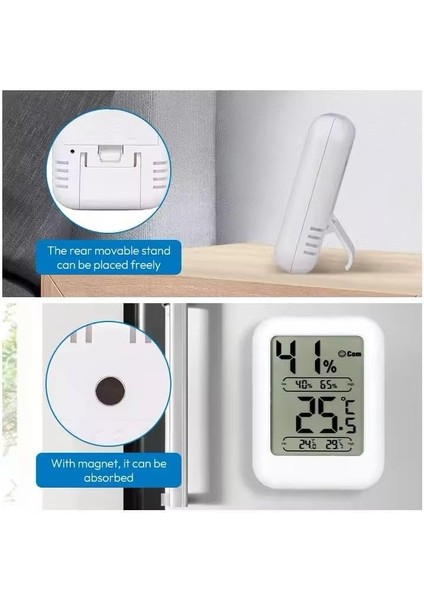 Mini Masa Üstü Dijital Termometre ve Nem Ölçer – Kompakt Isı ve Nem Ölçer, Ev, Ofis ve Çocuk Odası Için Mıknatıslı Yapışabilir Mini Termometre Higrometre modelleri