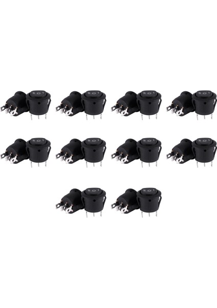 20 x Ac 6A/250V 10A/125V 3 Pın Spdt Açık/kapalı/açık 3 Konum Yuvarlak Tekne Rocker Anahtarı (Yurt Dışından)