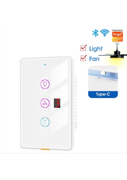 Tua Smart Wifi Fan Işık Anahtarı Dokunmatik Duvar Paneli Ses Zamanlayıcı Kontrol Uygulaması Alexa Google Home A Için Uzaktan Kontrol Çalışması (Yurt Dışından) fiyatları