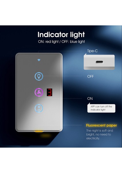 Tua Smart Wifi Fan Işık Anahtarı Dokunmatik Duvar Paneli Ses Zamanlayıcı Kontrol Uygulaması Alexa Google Home A Için Uzaktan Kontrol Çalışması (Yurt Dışından) indirimleri