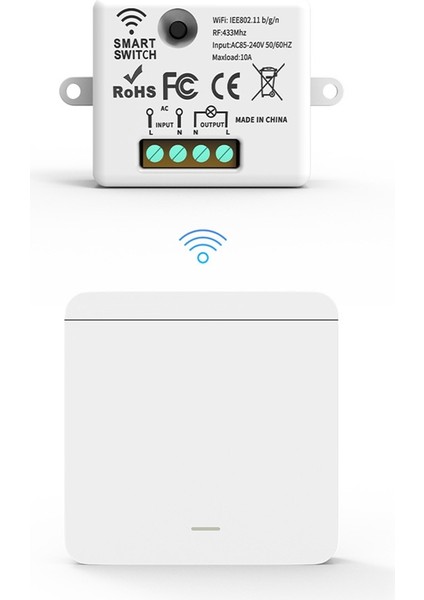 Kablosuz Işık Duvar Anahtarı Rf 433MHZ Röle Alıcı 1X1GANG Panel Anahtarı LED Lamba Için LED Uzaktan Kumanda (Yurt Dışından)