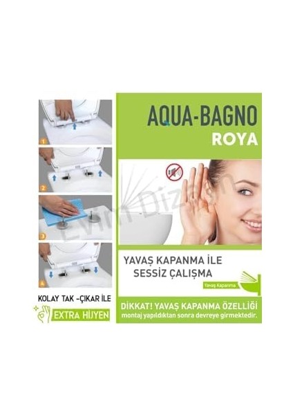 Aqua Bagno Roya Yavaş Kapanan Klozet Kapağı fiyatları