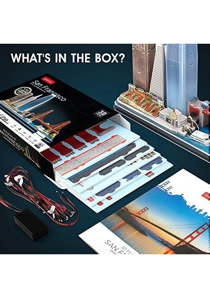Cubicfun San Francisco 3D Puzzle 90 Parça (Led Işıklı) modelleri