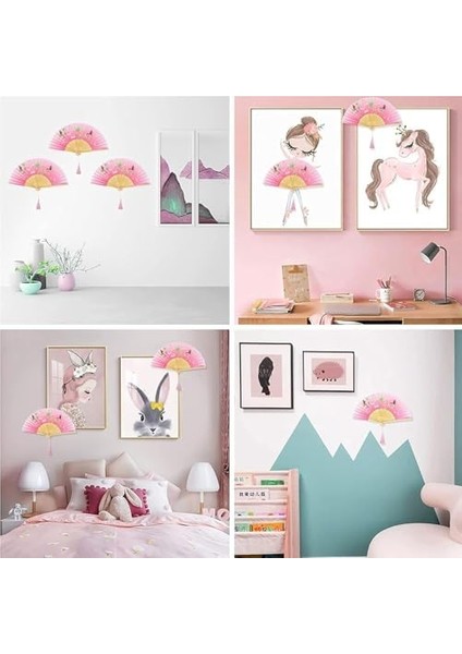 Katlanır Vantilatör, Çiçek Desenli Katlanabilir El Vantilatörü, Vintage Dantel Katlanır Fan, Düğün ve Parti Dansları Için, Ipek Bambu Katlanabilir El Fanı