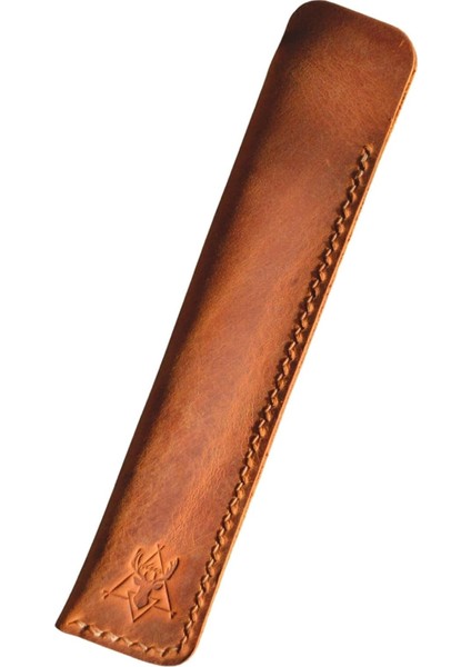 Tekli Kalemlik - Hakiki Deri - Kaleminiz Için Minimal ve Şık Koruma - Crazy - Camel