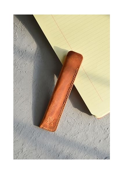 Tekli Kalemlik - Hakiki Deri - Kaleminiz Için Minimal ve Şık Koruma - Crazy - Camel fiyatları