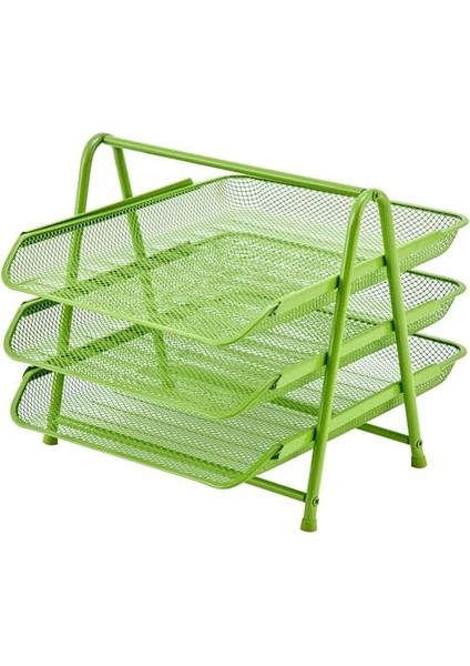 3&apos;lü Evrak Rafı Seti Yeşil