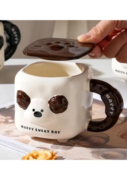 3D Kabartma Köpek Figürlü Seramik Kupa modelleri