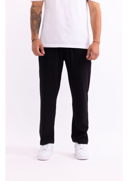 Erkek Baggy Burgu Desen Likralı Rahat Kullanışlı Pantolon