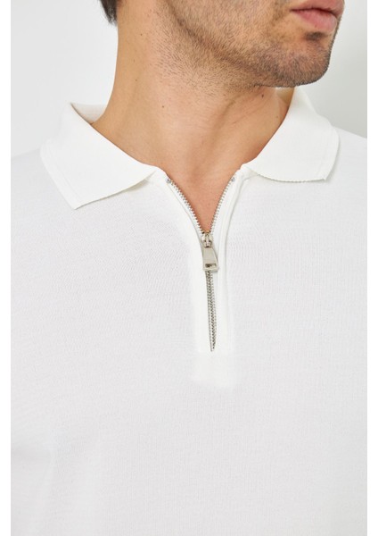 Erkek Yazlık Rahat ve Trend Polo Yaka ve Dikey Fermuarlı Klasik Kısa Kollu Kazak fiyatları