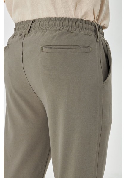 Erkek Bel Kemerli Klasik Bez Ayağı Kumaş Jogger indirimleri