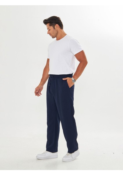 Erkek Baggy Müslin Keten Bel Bağcıklı Lastikli Düz Paça Pantolon fiyatları