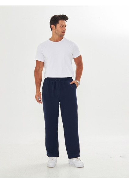 Erkek Baggy Müslin Keten Bel Bağcıklı Lastikli Düz Paça Pantolon indirimleri